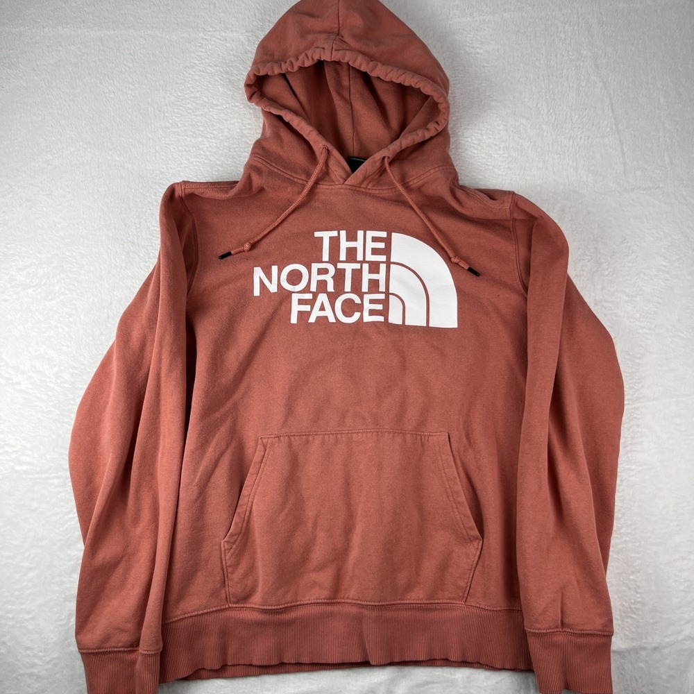 The North Face Hoodie Men Large Brown Fleece Graphic Logo Casual Kangaroo Pocket
